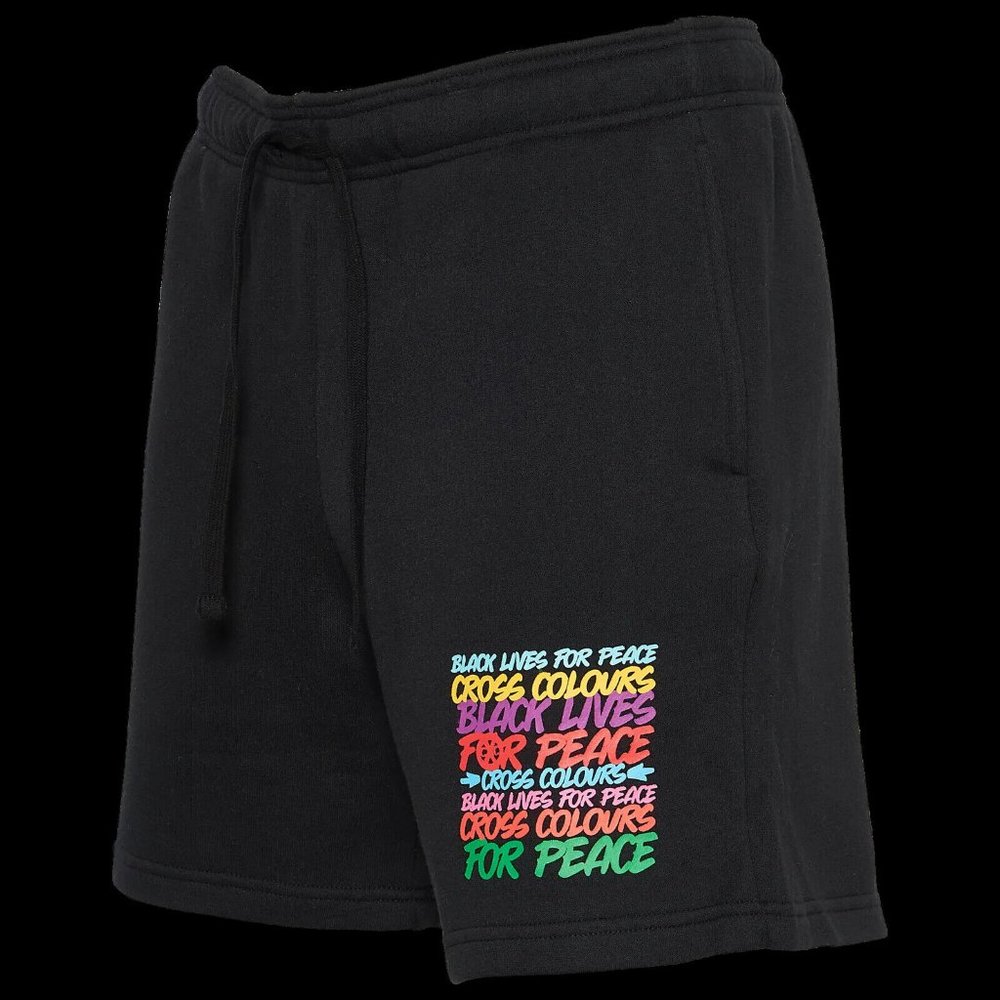 Cross Colours Black Lives For Peace Fleece Short C97223BP2 NEW with TAGS